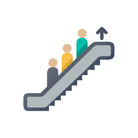 Escalator icon vector isolated on white background for your web and mobile app design, Escalator logo conceptのイラスト素材
