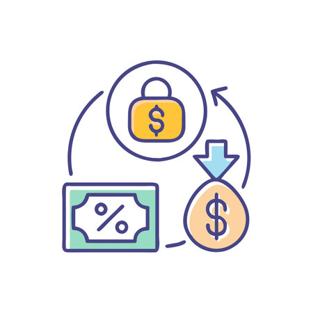 Money transfer color line icon. Business and finance concept. Vector illustrationのイラスト素材