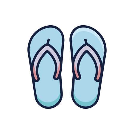 flip flops summer related icon image vector illustration design  blue colorのイラスト素材