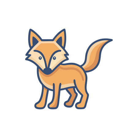Cute fox line icon. Vector illustration of a wild animal.のイラスト素材