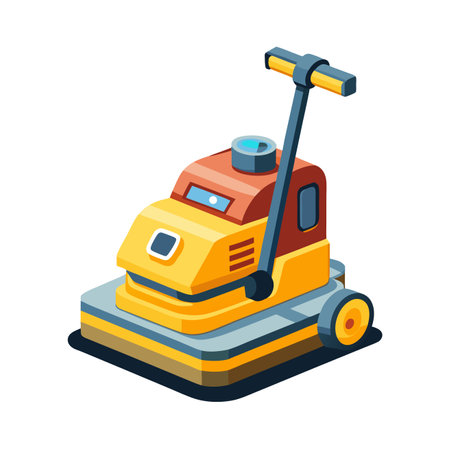Lawn mower icon in isometric 3d style on a white backgroundのイラスト素材