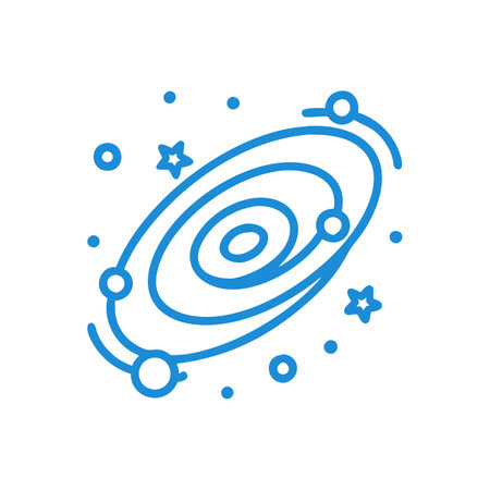 Solar system line icon concept. Solar system vector linear illustration, sign, symbolのイラスト素材