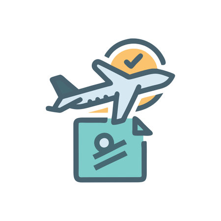 Airplane and document icon. Travel and tourism concept. Vector illustrationのイラスト素材