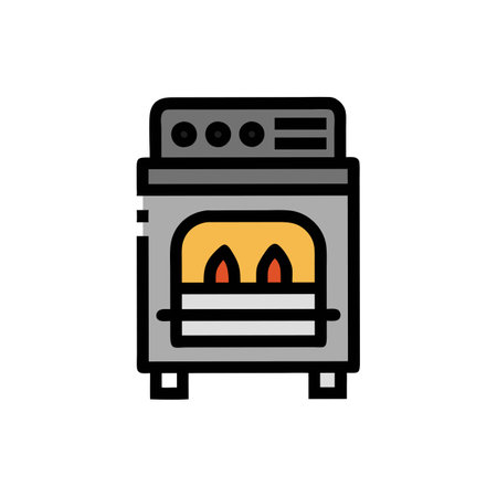 Gas stove vector, Barbecue related filled design editable stroke iconのイラスト素材