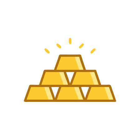 Gold bars flat vector icon. Banking and finance concept. Money symbol.のイラスト素材