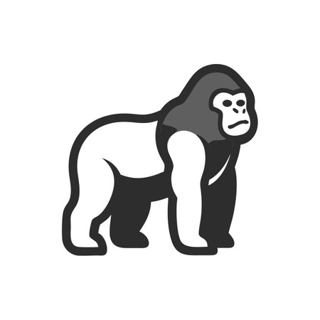 gorilla icon in flat style. gorilla vector illustration on white isolated background. gorilla business concept.のイラスト素材