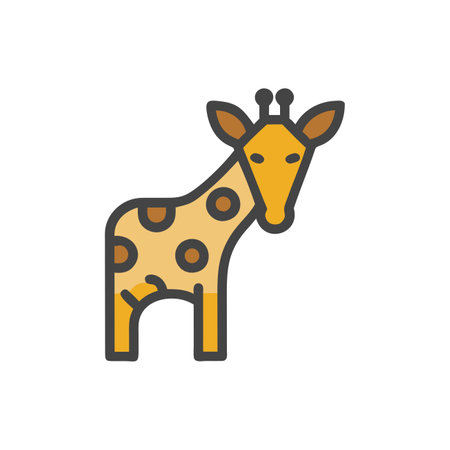 Giraffe icon in flat style. Animal vector illustration on white isolated background. Giraffe business concept.のイラスト素材