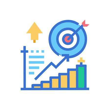 Marketing strategy vector icon, business and finance related filled line designのイラスト素材