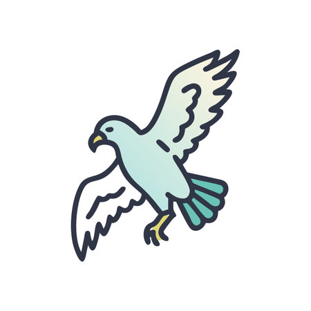 Eagle vector icon in flat style isolated on white background. Bird symbol for your web site design, logo, app, UI.のイラスト素材