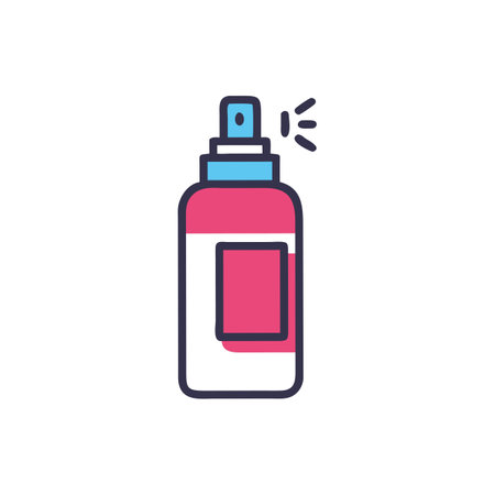 spray bottle icon over white background, fill style, vector illustrationのイラスト素材