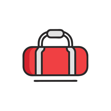 Bag icon in flat style. Luggage vector illustration on white isolated background. Baggage business concept.のイラスト素材