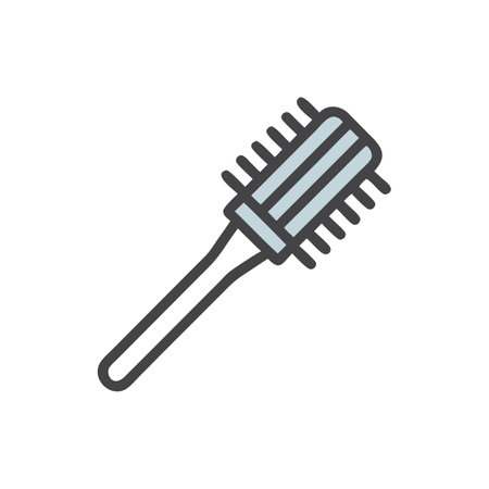 Paint brush icon in flat style. Brush vector illustration on white isolated background. Paintbrush business concept.のイラスト素材
