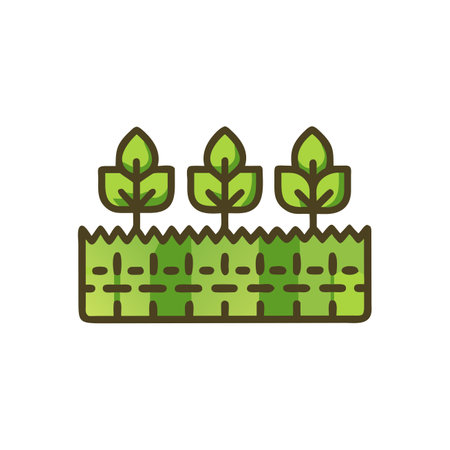 Plantation line icon, vector illustration, editable stroke.のイラスト素材