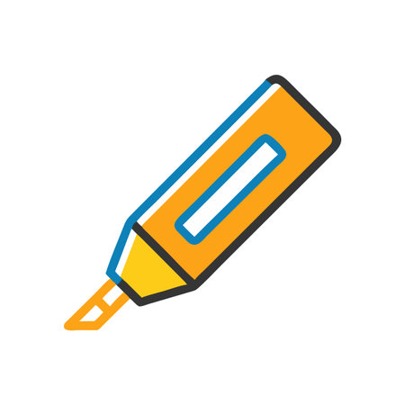 Highlighter pen flat icon. Vector illustration, EPS 10.のイラスト素材