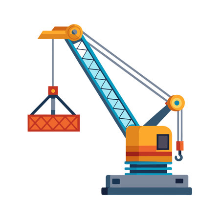 Crane icon. Industrial and construction theme. Colorful design. Vector illustrationのイラスト素材