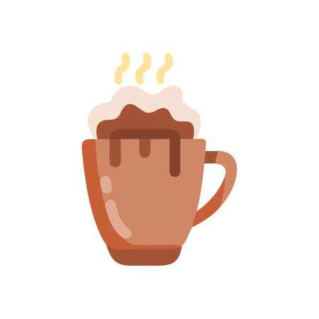 Coffee mug icon in flat color style. Mug of coffeeのイラスト素材