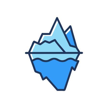 Iceberg icon. Vector illustration, flat design. Isolated on white background.のイラスト素材