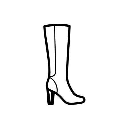 Women's high heel boots. Outline icon. Vector illustration.のイラスト素材