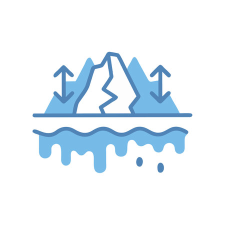 Iceberg flat icon on white background for web and mobile app designのイラスト素材