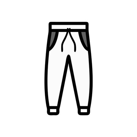 Pants icon vector. A thin line sign. Isolated contour symbol illustrationのイラスト素材