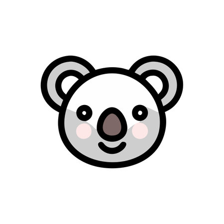 Koala vector illustration, filled outline design editable stroke icon.のイラスト素材