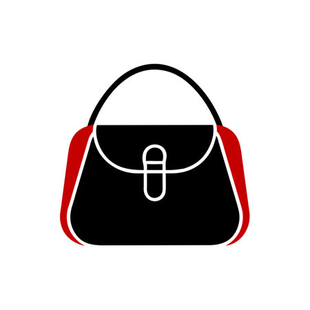 Women's handbag icon. Flat color design. Vector illustration.のイラスト素材