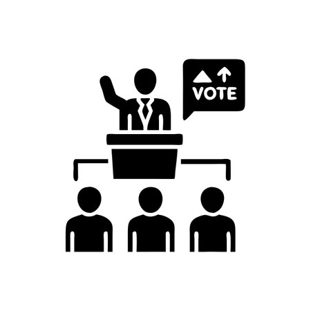 Vote black icon, concept illustration, glyph symbol, vector flat sign.のイラスト素材