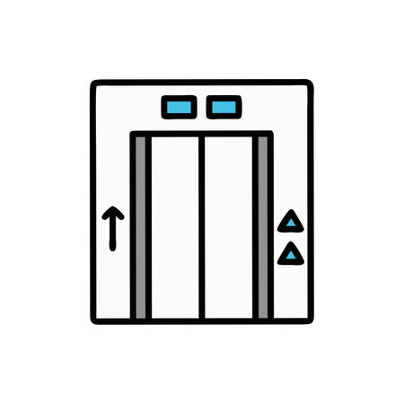 Vector elevator icon in flat style. Isolated on white background.のイラスト素材