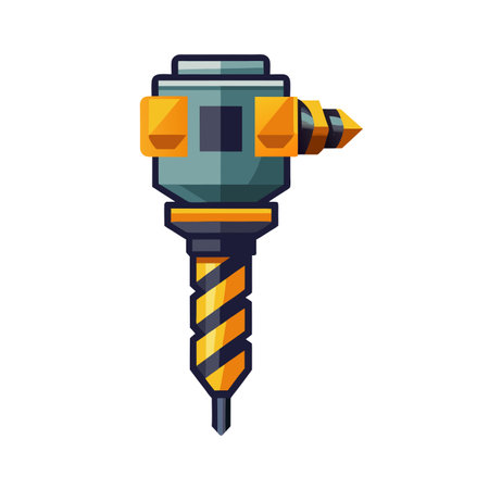 drill construction tool icon image vector illustration design  yellow and blueのイラスト素材