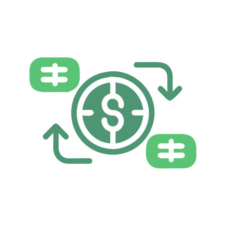 Money exchange icon on background for graphic and web design. Simple vector sign. Internet concept symbol for website button or mobile appのイラスト素材