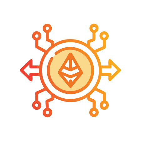 Cryptocurrency vector icon, blockchain technology illustration, bitcoin sign.のイラスト素材