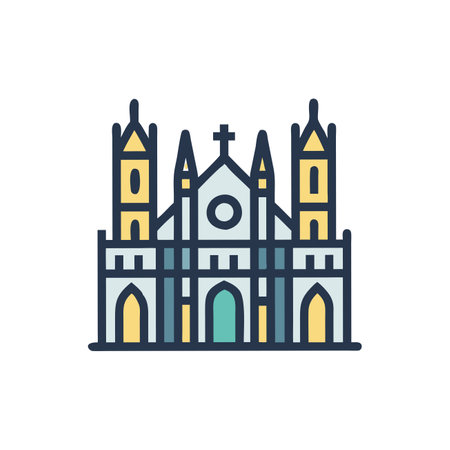 Church icon in flat style. Church vector illustration on white isolated background. Church business concept.のイラスト素材