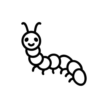 Caterpillar icon vector. A thin line sign. Isolated contour symbol illustrationのイラスト素材