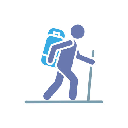 Hiking icon vector isolated on white background for your web and mobile app design, Hiking logo conceptのイラスト素材