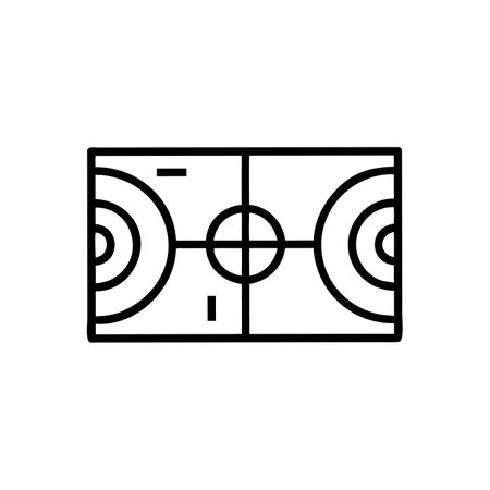 Soccer field line icon, concept illustration, outline symbol, vector sign, linear symbol.のイラスト素材
