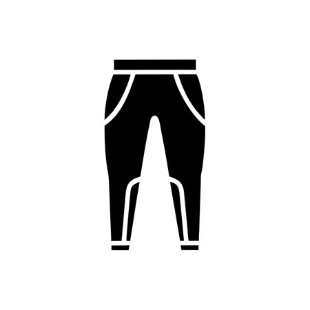 Sport pants black icon, concept illustration, glyph symbol, vector flat sign.のイラスト素材