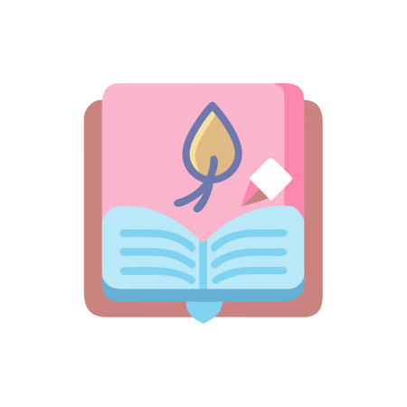 Open book icon in flat color style. Education learning knowledge study studyのイラスト素材