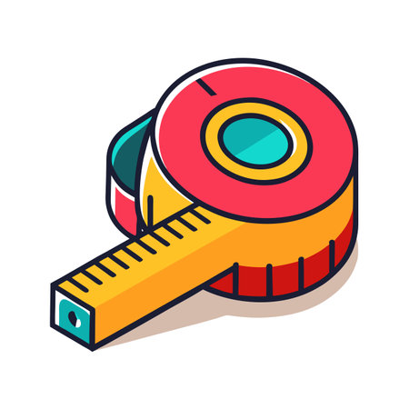 Tape measure color icon. Isolated on white background. Vector illustration.のイラスト素材