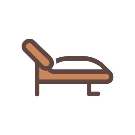 Chaise lounge or bed icon in trendy flat style on a white background