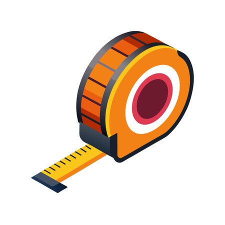 Tape measure icon in isometric 3d style on a white backgroundのイラスト素材