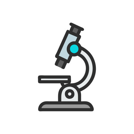 Microscope, science, laboratory flat color icon. Vector illustration.のイラスト素材