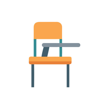 School chair flat style icon design, Eduaction class lesson knowledge preschooler study learning classroom and primary theme Vector illustrationのイラスト素材