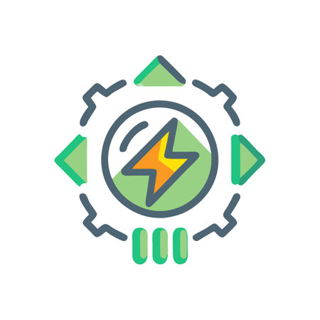 Electricity, power, energy, energy, vector icon, sign, symbolのイラスト素材