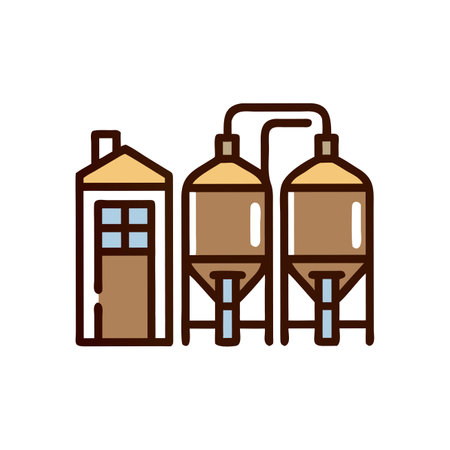 oil refinery factory industry icon. Isolated and flat illustration. Vector graphicのイラスト素材