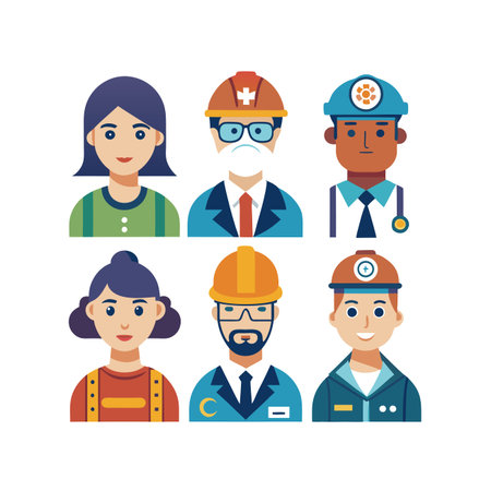People of different professions over white background. colorful design. vector illustration
