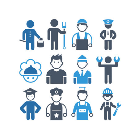 Set of icons on the theme of professions. Vector illustration for your designのイラスト素材