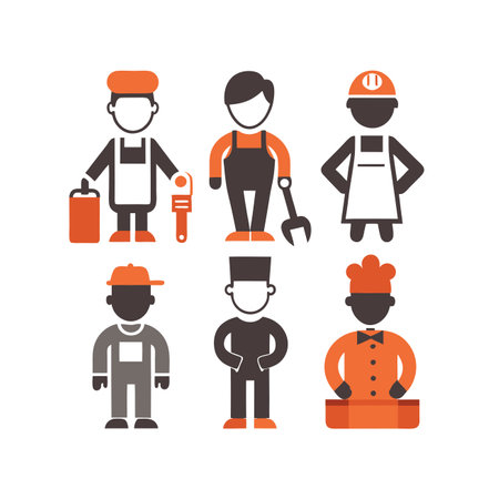Profession people icons set. Flat style vector illustration isolated on white background.のイラスト素材