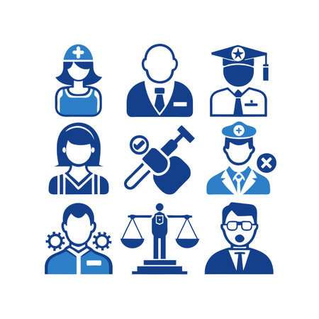 Profession and occupation icons set, simple design editable vector.のイラスト素材