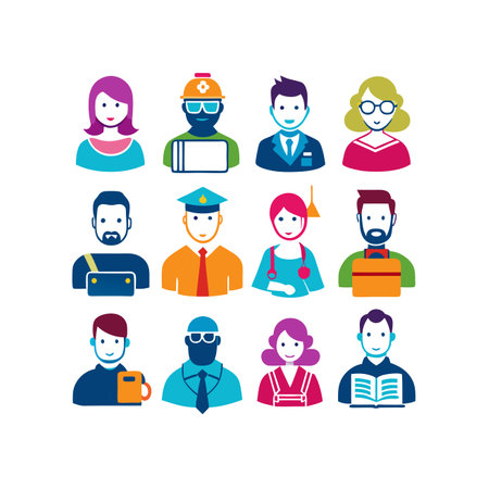 Set of people icons in flat style. Vector illustration for your designのイラスト素材