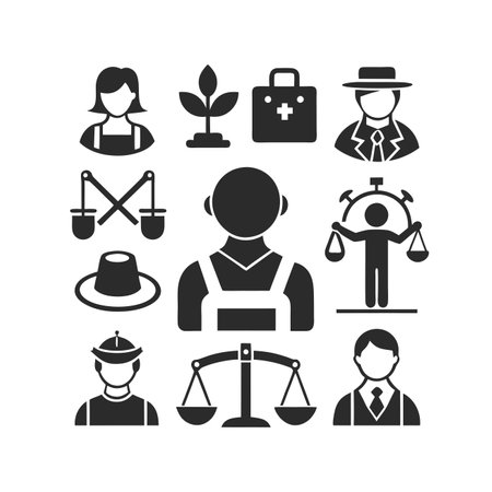 avatar people black simple icons set on white background, vector illustrationのイラスト素材